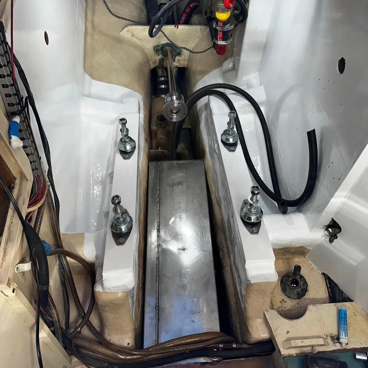 Drilling and painting complete with engine mounts installed